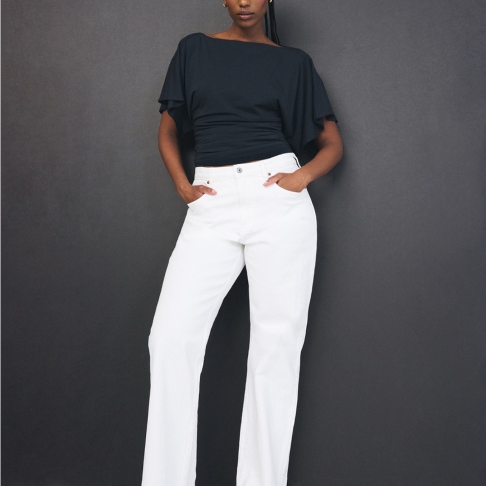 Abercrombie 90’s High-Rise Curvy Relaxed White Women’s Jeans